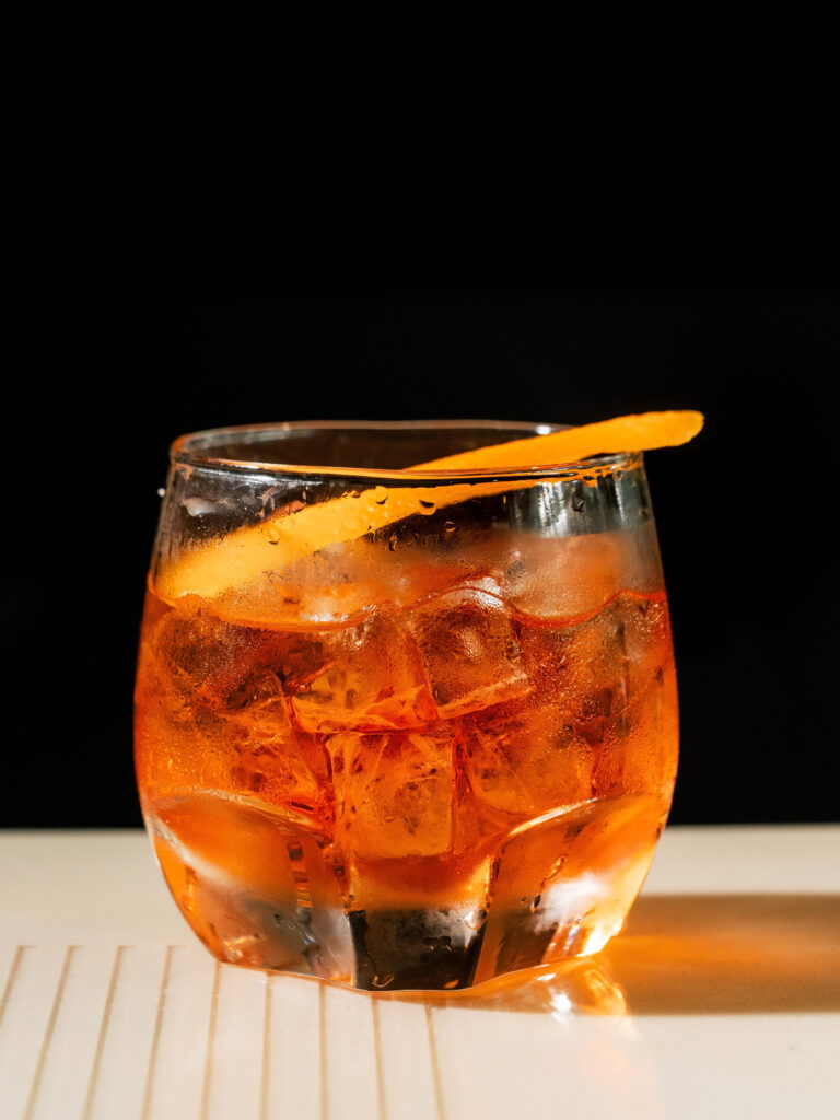Classic Negroni with gin, Campari and sweet vermouth