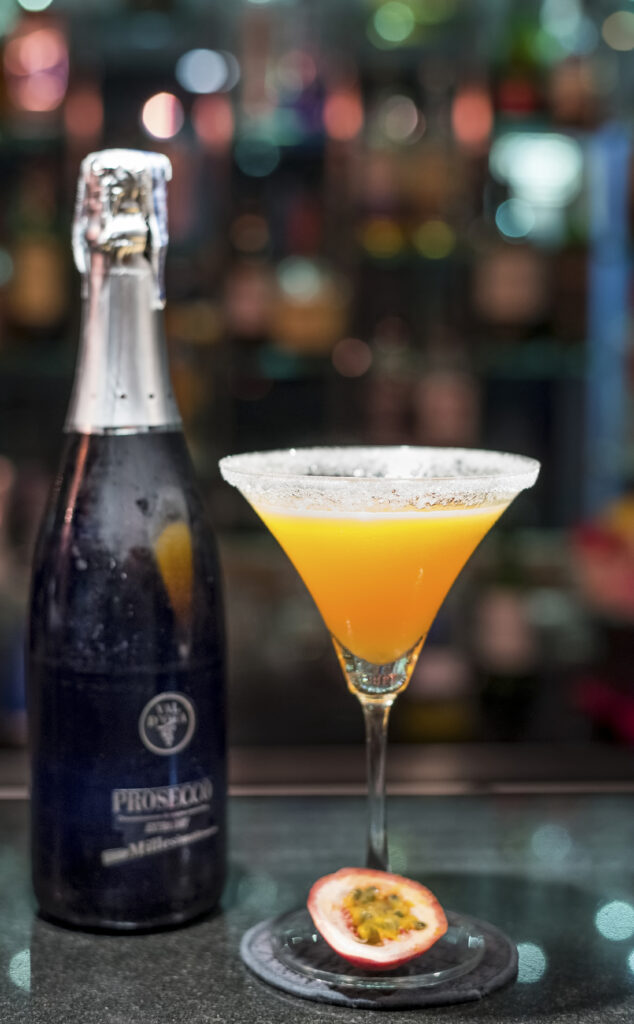 Pornstar Martini with passion fruit and prosecco at Indulge Bangkok