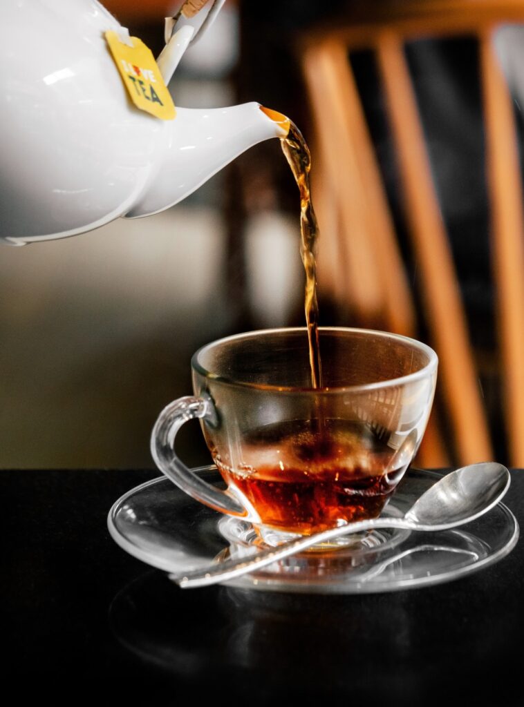 Tea selection including Earl Grey and Jasmine Green Tea at Indulge