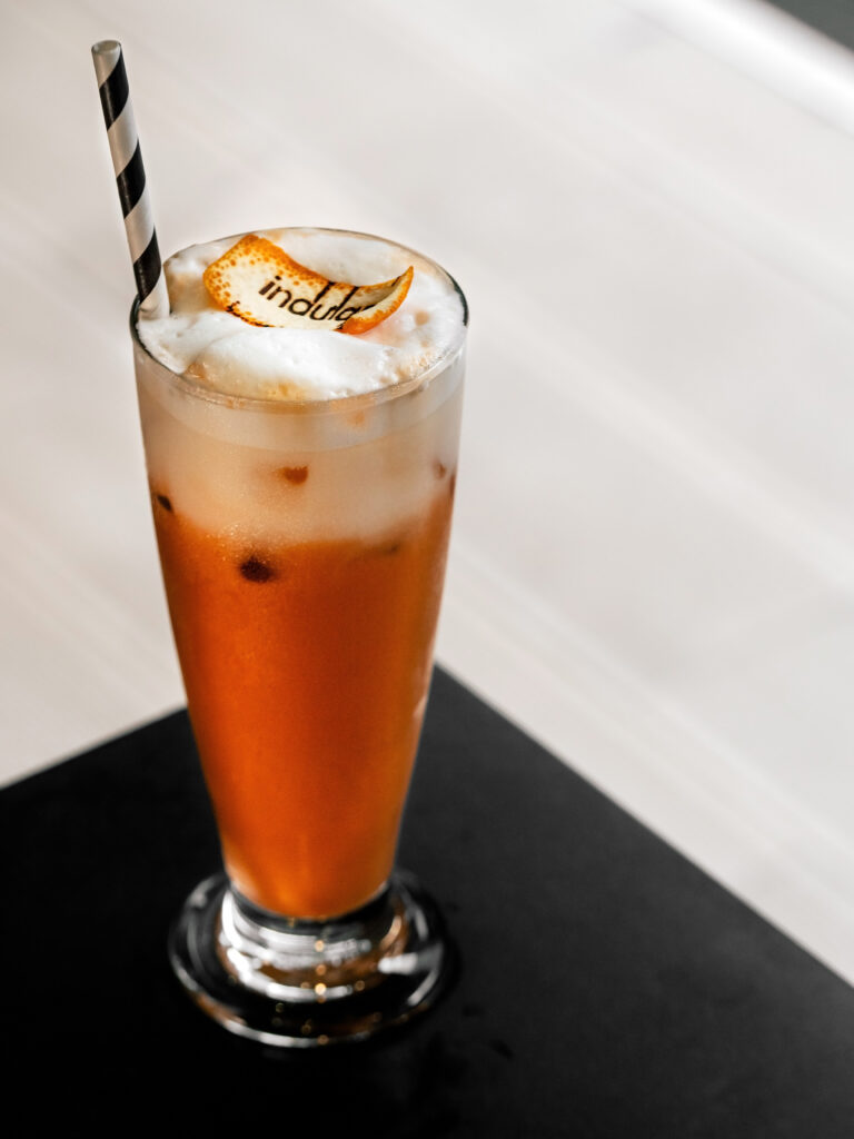 Thai milk tea served at Indulge Bangkok