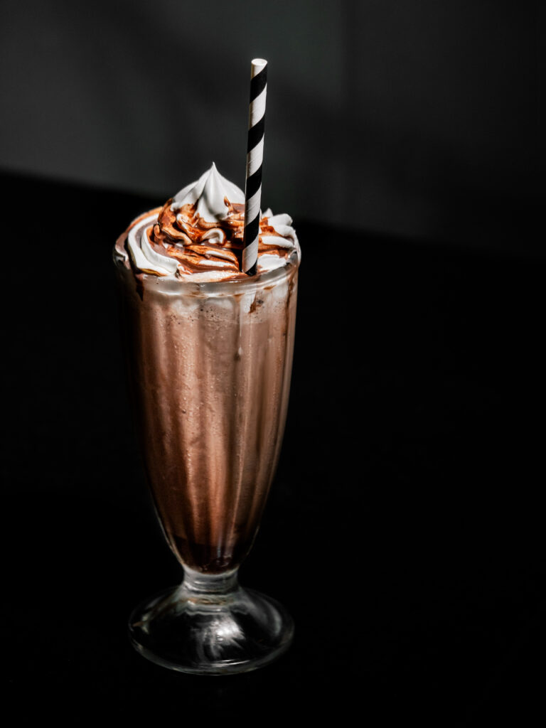 Rich chocolate milkshake served at Indulge Bangkok