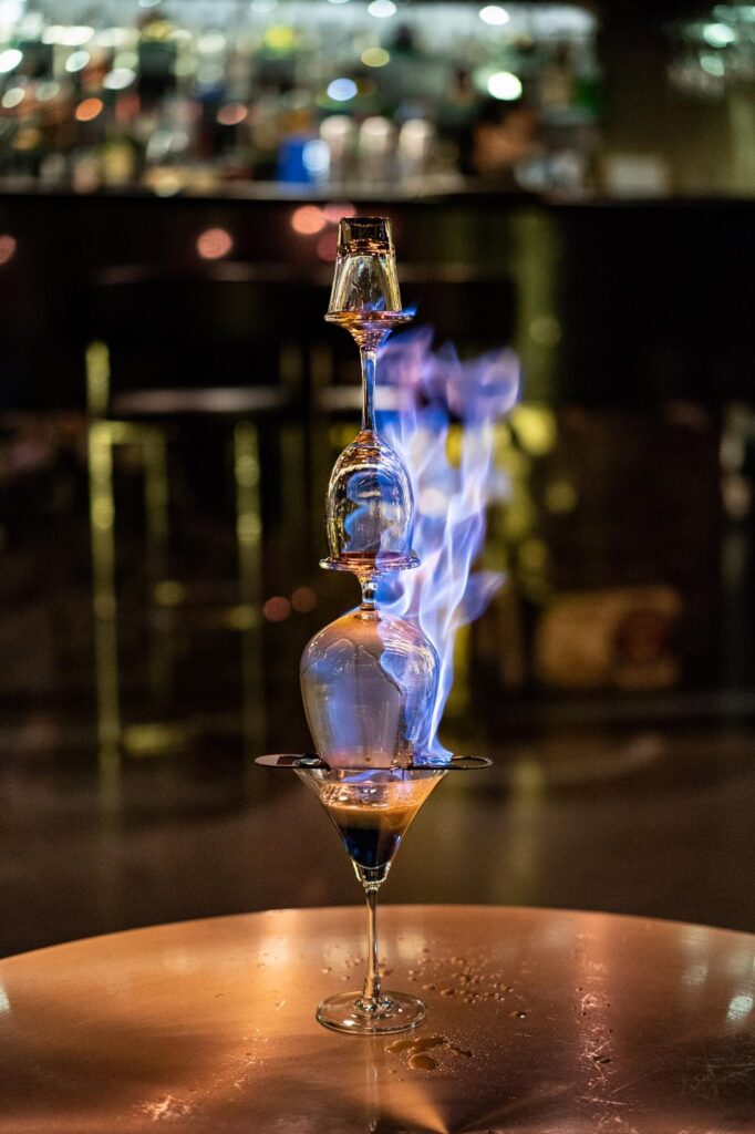 Flaming Lamborghini signature cocktail at Indulge Bangkok
