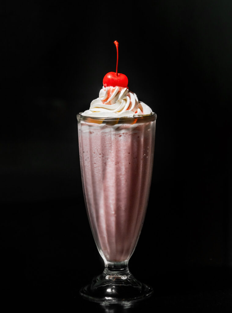 Creamy strawberry milkshake at Indulge Bangkok