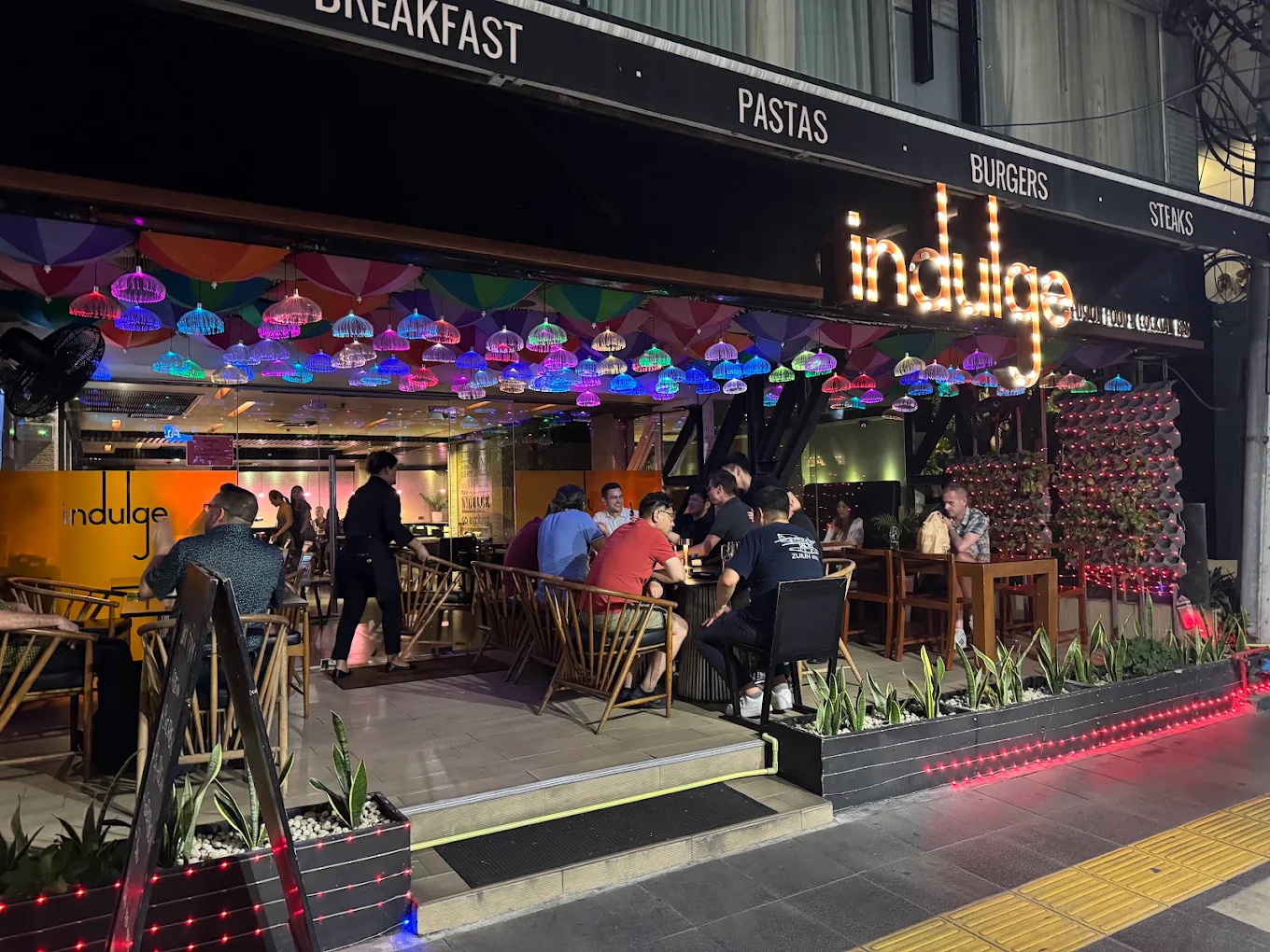 Family celebrations at Indulge restaurant in Bangkok.